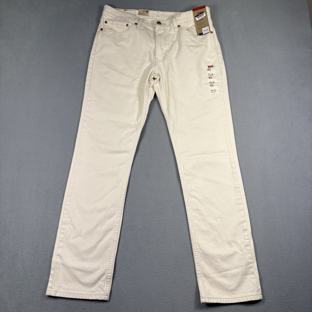 Levis 511 Slim Jeans Mens 34x32 White Stretch Denim Levi's Ease NWT